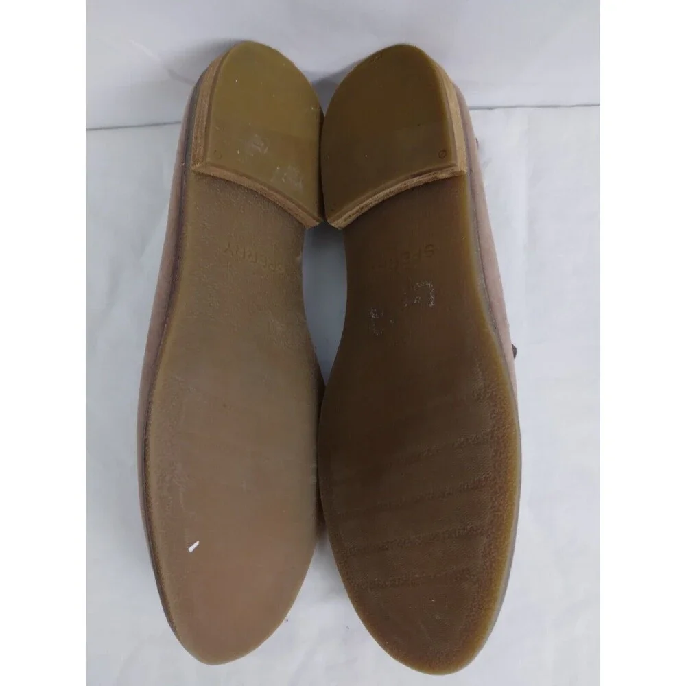 SPERRY Seaport Levy Brown Leather Memory-Foam Slip-On Loafers Womens Size 8.5